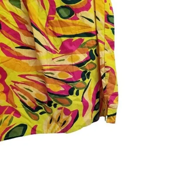 Terra & Sky Ruffle Sleeve Tropical Print Top Size 0X. 1 0192 - Picture 6 of 7
